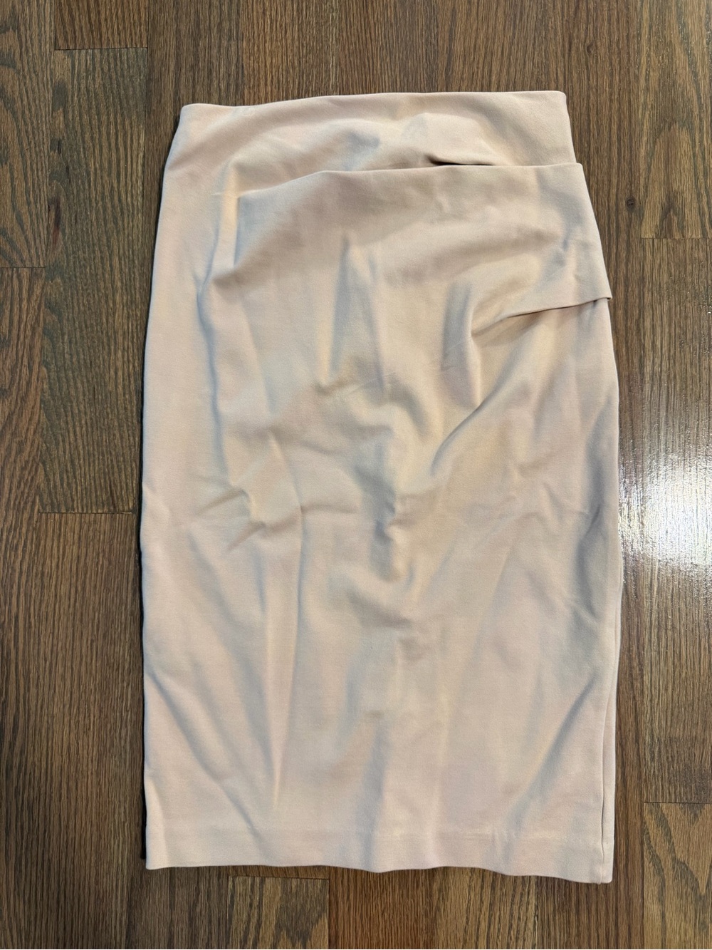 Elegant Beige Pencil Skirt - Classic High-Waist Midi - Picture 3 of 5